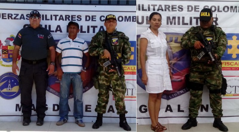 El Gaula Militar del Magdalena y el CTI capturan a dos personas buscadas por la justicia