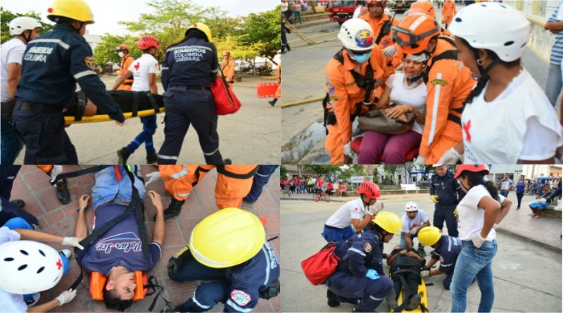 Organismos de socorro en Ciénaga realizan primer simulacro sobre control de pánico y gestión de multitudes