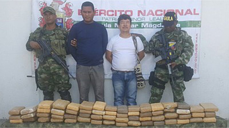 Dos capturados por transportar droga en Santa Marta