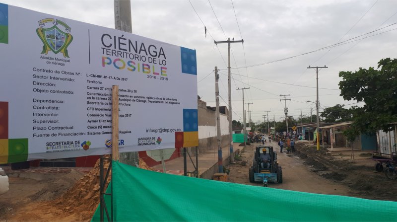 Iniciaron obras de pavimentación en la carrera 27 desde la Troncal del Caribe (Ciénaga)