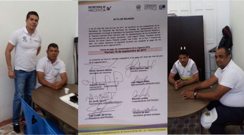 Compensatorios 2015 serán cancelados el 15 de septiembre a los administrativos de Ciénaga