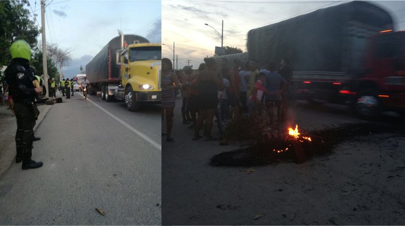 Habitantes de la Concepción y Divino Niño (Ciénaga) bloquearon Troncal del Caribe por falta de energía eléctrica