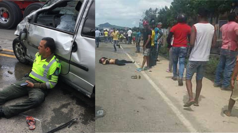En accidente de tránsito (vía alterna) sector de la Paz, padre e hija pierden la vida