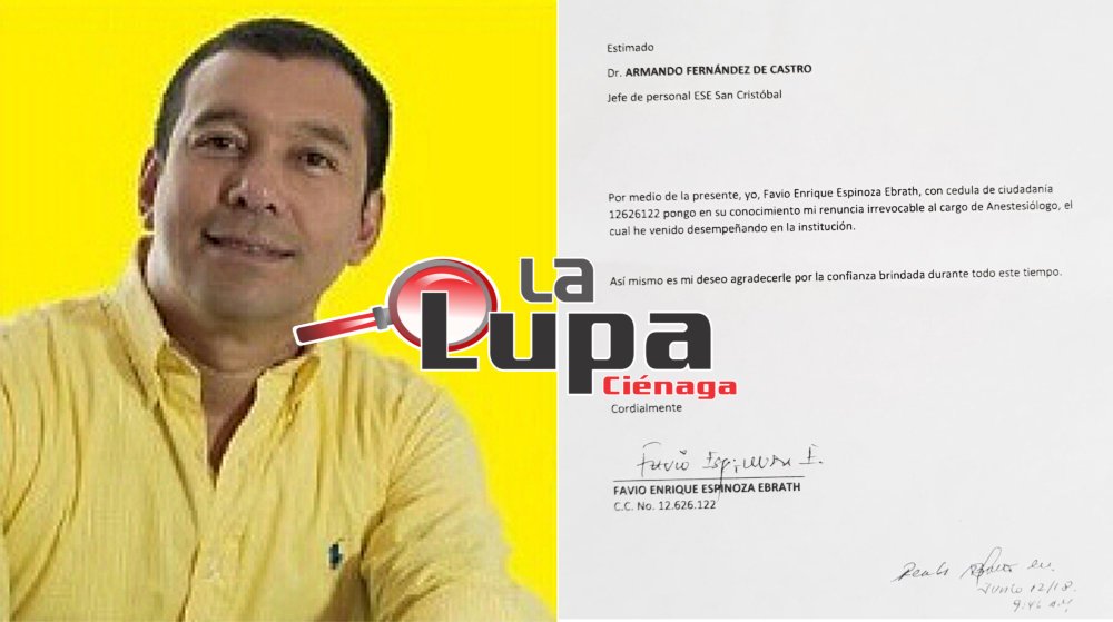 Favio Espinoza renuncia del San Cristóbal para aspirar a la alcaldía de Ciénaga