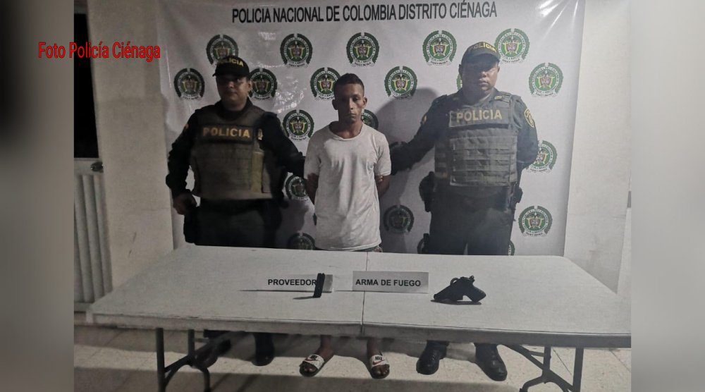 Policía Ciénaga reporta capturado con arma de fuego en perímetro urbano