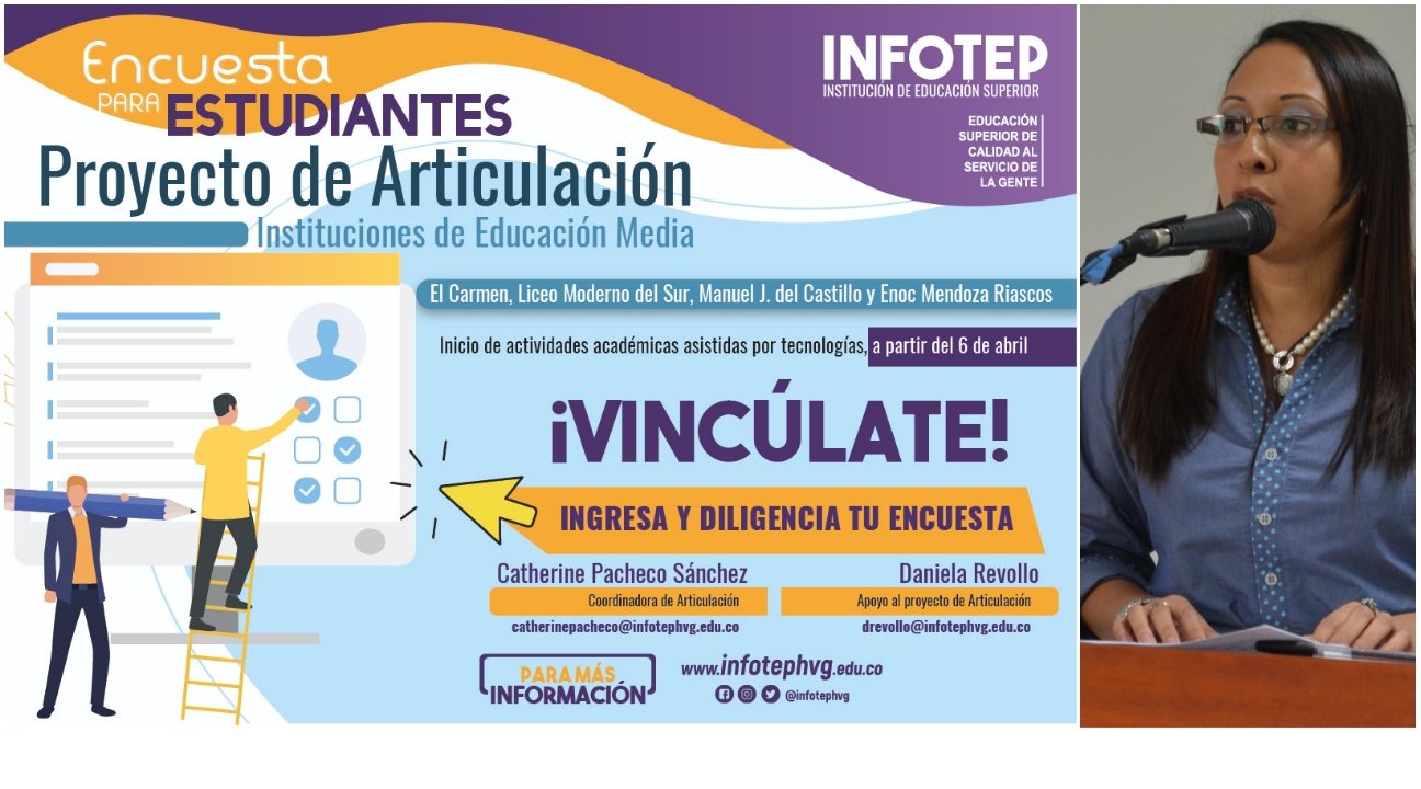 Coordinación de Articulación en INFOTEP solicita a estudiantes del proyecto diligenciar encuesta