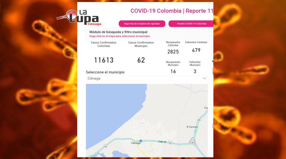 Minsalud reporta 62 casos positivos de Covid 19 en Ciénaga