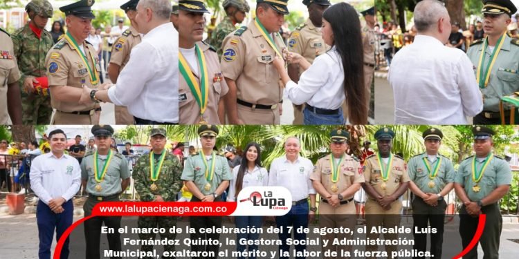En el marco de la celebración del 7 de agosto, el Alcalde Luis Fernández Quinto, la Gestora Social y Administración Municipal, exaltaron el mérito y la labor de la fuerza pública.