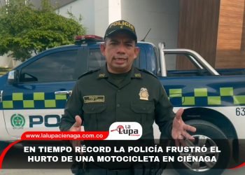 EN TIEMPO RÉCORD LA POLICÍA FRUSTRÓ EL HURTO DE UNA MOTOCICLETA EN CIÉNAGA