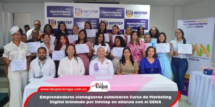 Emprendedores cienagueros culminaron Curso de Marketing Digital brindado por Infotep en alianza con el SENA