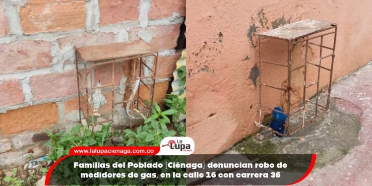 Familias del Poblado (Ciénaga) denuncian robo de medidores de gas, en la calle 16 con carrera 36