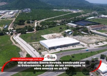 Vía al estadio Sierra Nevada, construida por la Gobernación, a punto de ser entregada, la obra avanza en un 93%