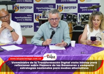 Viceministro de la Transformación Digital visita Infotep para reflexionar sobre Masacre de las Bananeras y compartir estrategias nacionales para medios alternativos