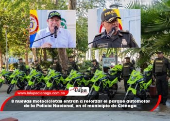 8 nuevas motocicletas entran a reforzar el parque automotor de la Policía Nacional, en el municipio de Ciénaga.