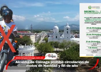 Alcaldía de Ciénaga prohíbe circulación de motos en Navidad y fin de año