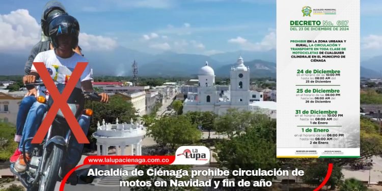 Alcaldía de Ciénaga prohíbe circulación de motos en Navidad y fin de año