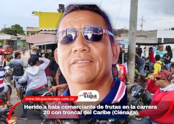 Herido a bala comerciante de frutas en la carrera 20 con troncal del Caribe (Ciénaga) 