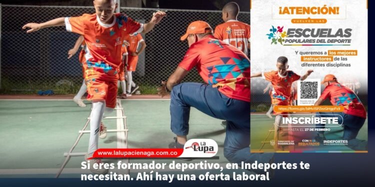 Si eres formador deportivo, en Indeportes te necesitan. Ahí hay una oferta laboral