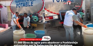 77.000 litros de agua para abastecer a Puebloviejo entregados por la Gobernación del Magdalena