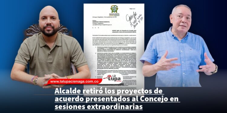 Alcalde retiró los proyectos de acuerdo presentados al Concejo en sesiones extraordinarias